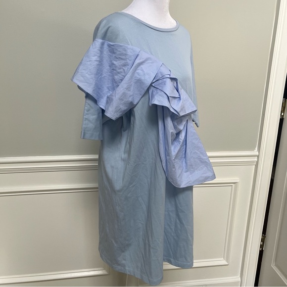 COS NWT Light Blue Ruffle Mini Dress M - Picture 3 of 9